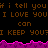 Pixelated text repeats on black background with pink waveform border; brown and purple hues dominate.