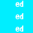 white 'ed' text on a cyan background with scattered pink rectangular overlays