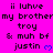 Pixelated text and heart symbols on a bright pink background with repeated phrases and blue hearts.