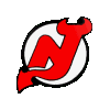 Red and white stylized 'NJ' logo with black outline in circular frame, animated rotation showing multiple angles against gray background.