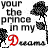 A repeating pattern of text and silhouettes with red 'Dreams' accents on a white background.