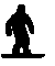 Black silhouette of a person on a snowboard performing various poses against white background, transitioning through multiple stances.