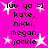 Bright pink background with repeated black text and white star shapes arranged in a pattern