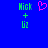 Blue background with green text 'Nick + Liz' on left and right, pink pixelated heart symbol in center.