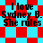 A static digital image with red and cyan checkered background displaying black text "I love Sydney B. She rules" in four identical quadrants.