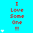 Red text "I Love Some One !!!" on cyan background with white star icons, arranged in a pattern