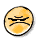 Six circular yellow-orange emoji faces with black outlines on gray background, each displaying distinct facial expressions including angry, sad, and smiling.