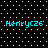 Four identical cyan text labels 'HenryC26' on a black background with white dot pattern