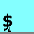 Pixel art animation of dollar sign figures walking past red cylindrical objects on a light blue background with a yellow 'Killer Econ' label.