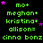 Green pixelated text and pink stars on black background with repeated names and symbols, some text partially obscured by gray rectangle.
