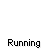 Pixelated character in blue outfit running through with changing leg positions and head orientation