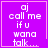 Purple square icon with white pixelated text reading 'aj call me if u wana talk....' and a light pink border, featuring two distinct animation variations.