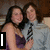 Two people pose together in a pixelated image with text overlays changing across frames.