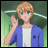 A pixelated anime-style character with blonde hair and blue eyes wearing a blue jacket over a white shirt, waving against a green background on the left side of a contact sheet; right side shows "Anime IM" text in silver pixelated font above smaller "com" text on black background.