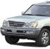 Pixelated image of a light gray sedan viewed from the front-left angle, showing the hood, windshield, front bumper, and left wheel against a white background.