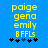 Yellow pixelated text 'paige', 'gena', 'emily', and 'BFFLS' on blue background with black star icons below, showing animation change in one star's color.
