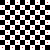 Black and white checkerboard pattern with red squares at each intersection point, forming a repeating grid of alternating black and white tiles.