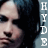 A 48x48 pixel animated contact sheet showing two frames of a buddy icon with a person's face, vertical text "HYDEB", and a red heart symbol in the second frame.
