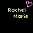 Pixelated text 'Rachel Marie' appears twice on a black background with a pink heart symbol above the left instance.