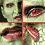 Pixelated green-skinned figure with red eyes and small horns, shown in multiple views including close-ups of facial features.