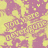 A static pattern of overlapping yellow and purple shapes with small white dots scattered throughout, forming a dense repeating design.