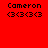 Four pixelated display identical text and symbols on solid backgrounds of red, purple, blue, and magenta