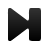 Black wireframe icon of a right-pointing triangle connected to a vertical rectangle on a light gray background.