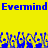 Blue text "Evermind Evermind" on yellow background with pixelated blue and yellow shapes below.