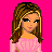 A 4x3 contact sheet of a pixel-art animated icon featuring a cartoon girl, her outfit parts, and repeated text phrases on pink and white backgrounds.
