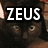 Pixelated image with bold white text 'ZEUS' on black background above a dark animal face with visible eyes.