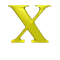 Six yellow 3D X-shaped objects on a gray background, varying in size and orientation across six positions.