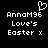 Pixelated white text and a heart symbol on a black background, with two identical side-by-side layouts.