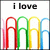 four showing a static image of colorful paperclips with text above and below, where the bottom-left displays a date