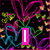 Pixelated icon with neon hearts and text elements on black background, featuring 'I' in pink, 'LOVE' in cyan, and 'KYLER' in green.