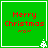 Green square icon with red pixelated text 'Merry Christmas' and three red dots, bordered by white lines with small white pixelated tree symbols at corners.