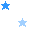 Four pixelated star-shaped icons in varying blue shades arranged on a gray background, with no visible motion.