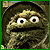 Animated contact sheet of a Sesame Street character icon with changing text and color variations across frames.