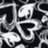 Black-and-white abstract swirling pattern with blue text reading "Lena" and "<3" on a black background.