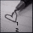 A black-and-white animated sequence showing a pen drawing a heart, with numbers and text appearing sequentially.