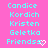 Pixelated cyan text on bright pink background with two identical of names and a heart symbol in the bottom-right corner
