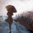 Pixelated animation of a figure with brown hair standing in a blue water scene, text appears sequentially over time.