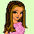 Pixel art contact sheet showing a female character in pink outfit with "THINK PINK" text on light green background