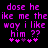 Pixelated purple text on black background with heart symbols, displaying a repeated phrase and question marks.