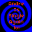 Four identical blue spiral backgrounds with orange text reading "Andre Is Single Again lol" arranged in a
