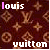 nine identical showing a brown background with repeating monogram patterns, text reading 'louis' and 'vuitton' in white and pink, and subtle color variations in the text