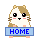 Two pixel-art hamster icons with blue 'HOME' signs, one with open eyes and the other winking.