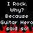 Pixelated text on black background with red flame-like shapes at bottom, displaying repeated phrases about 'Guitar Hero' and 'I Rock.'