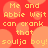 Red background with repeating orange circles and yellow pixelated text reading "Me and Abbie Weit can crank that soulja boy!" in a pattern