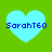 Four light blue hearts on a green background with blue text reading 'SarahT60' inside each heart.