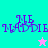 Four quadrant with cyan, light blue, pink, and teal backgrounds displaying purple text 'NE NADDIE' and a star symbol